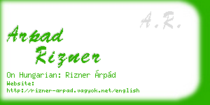 arpad rizner business card